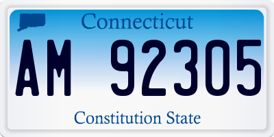 CT license plate AM92305