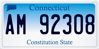 CT license plate AM92308
