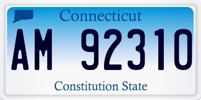 CT license plate AM92310