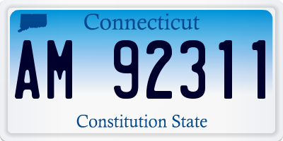 CT license plate AM92311