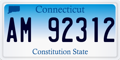 CT license plate AM92312