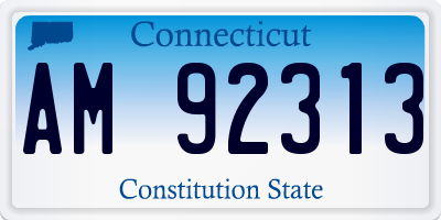 CT license plate AM92313