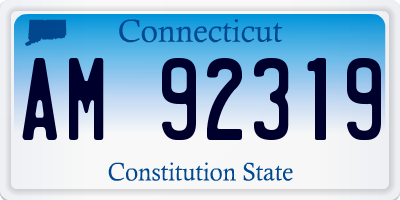 CT license plate AM92319