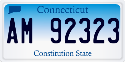 CT license plate AM92323