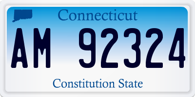 CT license plate AM92324