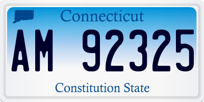 CT license plate AM92325