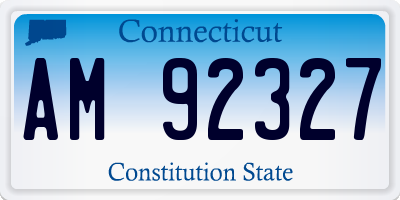 CT license plate AM92327