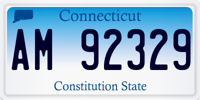CT license plate AM92329