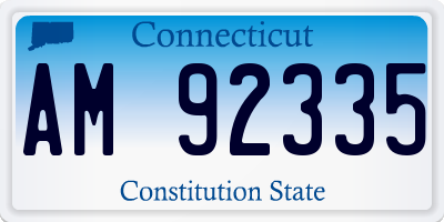 CT license plate AM92335