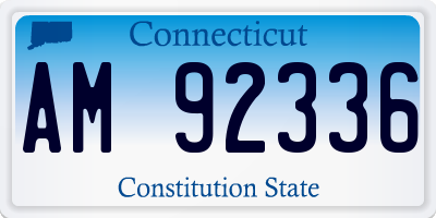CT license plate AM92336
