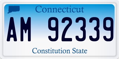 CT license plate AM92339