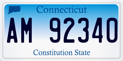 CT license plate AM92340