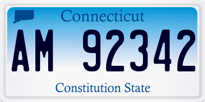 CT license plate AM92342