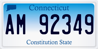 CT license plate AM92349
