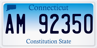 CT license plate AM92350