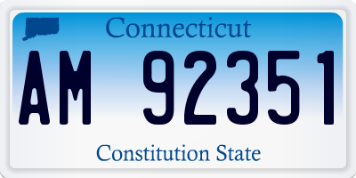 CT license plate AM92351