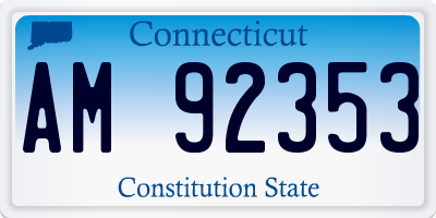 CT license plate AM92353