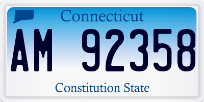 CT license plate AM92358