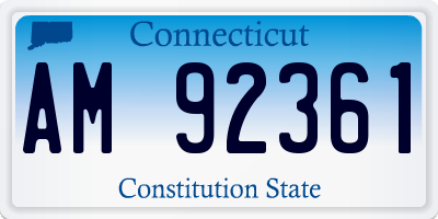 CT license plate AM92361