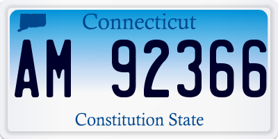 CT license plate AM92366