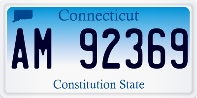 CT license plate AM92369