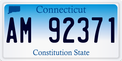 CT license plate AM92371