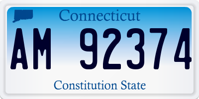 CT license plate AM92374
