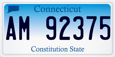 CT license plate AM92375
