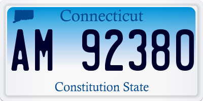 CT license plate AM92380