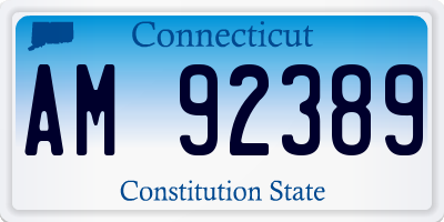 CT license plate AM92389