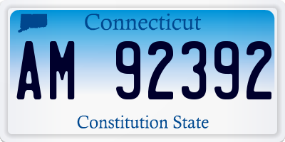 CT license plate AM92392