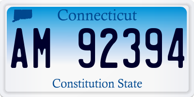 CT license plate AM92394
