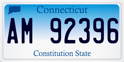 CT license plate AM92396