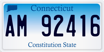 CT license plate AM92416