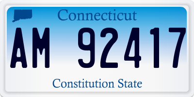 CT license plate AM92417