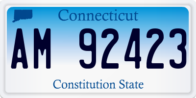 CT license plate AM92423