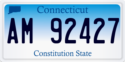 CT license plate AM92427