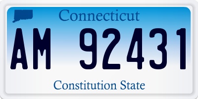 CT license plate AM92431