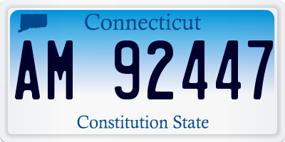 CT license plate AM92447