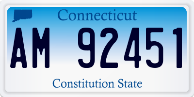 CT license plate AM92451