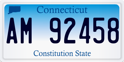 CT license plate AM92458