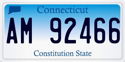 CT license plate AM92466