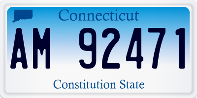 CT license plate AM92471