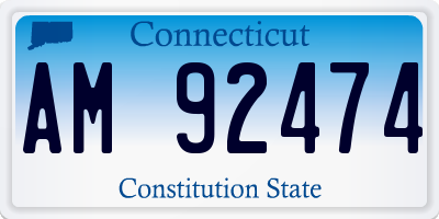 CT license plate AM92474