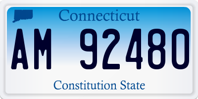 CT license plate AM92480
