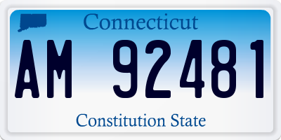 CT license plate AM92481