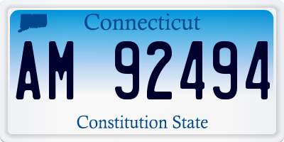 CT license plate AM92494