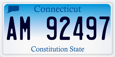 CT license plate AM92497