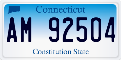 CT license plate AM92504