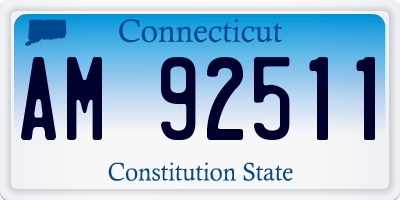 CT license plate AM92511